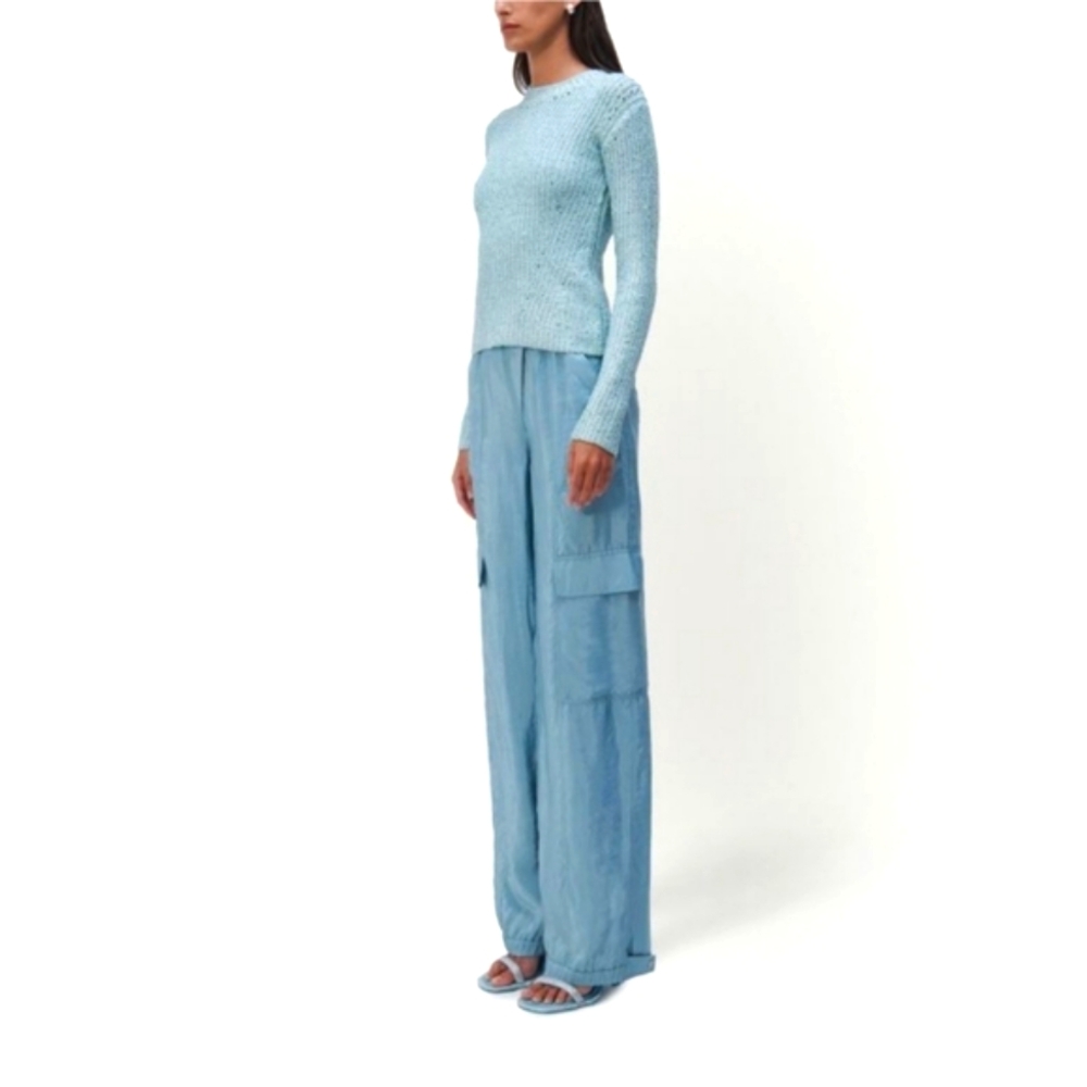 🆕️ Simkhai Artemis Parachute Cargo Pants Small Celeste Blue Quiet Luxury Resort